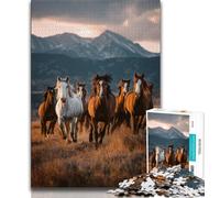 Running Horse Jigsaws Puzzles 1000 Pieces for Adults Gifts,Challenging Game And Family Play Wall Decoration Unique Birthday And Xmas Gifts 38x26cm