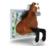Running Horse Micro Mini Building Set,Wall Mounted Animal Art Display Model