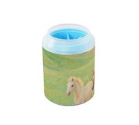 Running Horse Oil Painting Reusable Dog Paw Cleaner with Soft Massage Brush Feet Cleaning Machine Suitable for Small, Medium, Large Breed Dogs