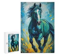 Running Horse Painting Puzzle for Adults, 1000 PCS, Illustrated Jigsaw Edition, A Holiday Activity for Relaxed Family Time, This Winter