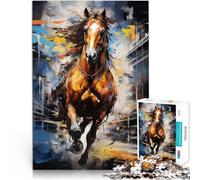 Running Horse Painting1000 Piece Adult Puzzles Educational Games Home Decoration is ideal as a gift for the whole family 38x26cm