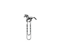 Running Horse Pewter on a Bookmark Clip Slide Metal Ticket Holder Books File a19