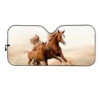 Running Horse Printed Front Windshield Sun Shade Keep Cooler Car Window Covers Block Uv Rays Windscreen Car Sunshades Universal For Truck Suv Auto M