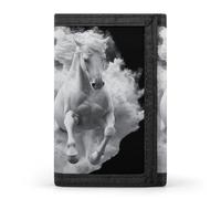 Running Horse Printed Tri-fold Wallets Front Pocket Holder Money Clips with ID Credit Card Slots for Man Women