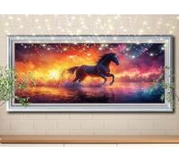 Running Horse,Sea Diamond Painting Kits,5D DIY Diamond Art Kits for Adults,Full Drill Gem Embroidery Arts Crafts Painting Pictures by Numbers 30x60cm,Diamond Art for Kids Gifts Home Decor 58Y-7832