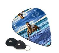 Running Horse Set Of 6 Guitar Plectrums For Acoustic Guitar, Electric Guitar, Bass, Ukulele - Thin, Medium And Thick.