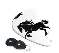 Running Horse Set Of 6 Guitar Plectrums For Acoustic Guitar, Electric Guitar, Bass, Ukulele - Thin, Medium And Thick.