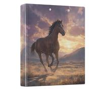 Running Horse Sunset 3 Ring Binders 1.5 Inch Clear View Three Ring Binders Versatile Binder Fits 200 Sheets 1 Pack