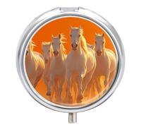 Running Horse Sunset Dust Small Pill Box Case 3 Compartment 2"