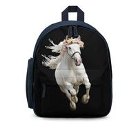 Running Horse with Flower Simple Backpacks Casual Daypacks Lightweight Rucksack for Camping Hiking Travel