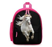 Running Horse with Flower Simple Backpacks Casual Daypacks Lightweight Rucksack for Camping Hiking Travel