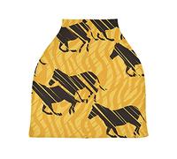 Running Horse Yellow Stretchy Baby Car Seat Cover,Canopy Nursing Covers,Soft Breathable Windproof Scarf Changepad for Winter Infant Breastfeeding Boys