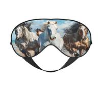 Running Horses Art Print Eye Mask, Soft and Breathable, Suitable for Nap, Travel, and Night Sleep