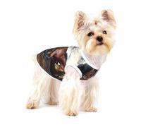 Running Horses,Cotton Sleeveless Pet T-Shirt Soft Stretchy Puppy Breathable Vest,M