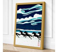 Running Horses in Snow Canvas Wall Art Print 18x12 Inch (46 x 30 cm)