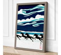 Running Horses in Snow Canvas Wall Art Print 18x12 Inch (46 x 30 cm)