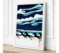 Running Horses in Snow Canvas Wall Art Print 24x16 Inch (61 x 41 cm)