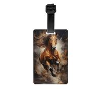 Running Horses in The River Printed Luggage Tags Anti-Lost Luggage Labels Suitable for Suitcases Backpacks and Sports Bags