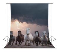 Running Horses in Thunder Backdrop for Photography 56"x79" | Funny Photo Backdrop Background for Photoshoot Screen Parties Curtain