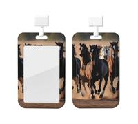 Running Horses Print Card ID Badge Holder with Breakaway Lanyard,for Doctor Teacher Nurse Staff Office