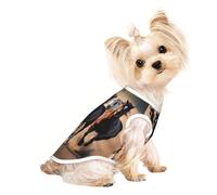 Running Horses Print Dog Lightweight Shirt,Summer Cool Breathable Dog t Shirts,Pet Sleeveless Stretchy Clothes
