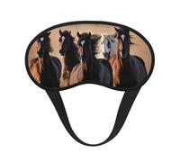 Running Horses Print Fashion Sleep Eye Mask for Men Women, 100% Blackout Eye Mask, Soft Covering Strong Light, Suitable for Travel/Yoga/Nap