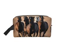 Running Horses Print Toiletry Bag for Women Travel Toiletry Bag, Spacious Capacity Cosmetic Bag for Men