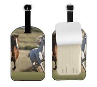 Running Horses Print Travel Luggage Tags Elegant Luggage Tag 4.3 x 2.76 Inch for Suitcases Accessory