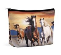 Running Horses Printed Bag Large Capacity Cosmetic Bags