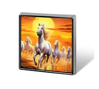 Running Horses Sunset Custom Lapel Pins Square Brooch Tie Suit Dress Accessories for Men Women Wedding Birthday