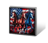 Running Horses U.S. Flag Brooch Pins 0.7" Metal Badge Jewelry Decor for Clothes Laple Tie Backpack Accessories