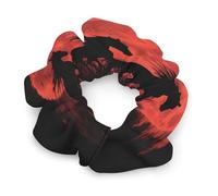 Running Horses Under The Blood Moon Women's Hair Ties Elastic Scrunchies Silk Like Scrunchy Accessories for Sleep