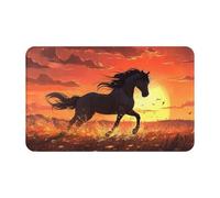Running Horses Under The Setting Sunsupernatural Symbols Black Printing 1pcs Quick Dry Peach Skin Velvet Beach Towel Oversized 55''X27.5'' For Adults, Super Absorbent Towel