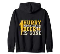 Running Hurry Before All Beer Is Gone Marathon Runner Zip Hoodie