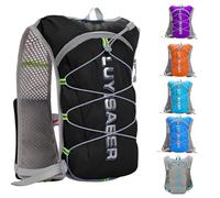 Running Hydration Vest Backpack, Lightweight Adjust Chest Straps Water Daypack Compatible with 2L Water Bladder, Breathable Reflective Hydrating Pack for Women Men Hiking Cycling Climbing Marathon