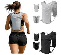 Running Hydration Vest, Lightweight Water Backpack with 2L Water Bladder Compartment, Breathable Hydration Pack for Men Women, Ideal for Marathon, Hiking, Cycling, Trail Running (Black)