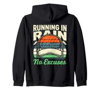 Running In Rain No Excuses Marathon Zip Hoodie