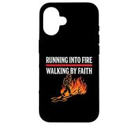 Running Into Fire Walking by Faith Christian Fireman Case for iPhone 16