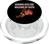 Running Into Fire Walking by Faith Christian Fireman PopSockets PopGrip for MagSafe