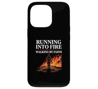 Running Into Fire Walking by Faith Firefighter Case for iPhone 13 Pro