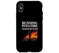 Running Into Fire Walking by Faith Firefighter Case for iPhone X/XS
