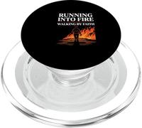 Running Into Fire Walking by Faith Firefighter PopSockets PopGrip for MagSafe
