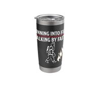Running Into Fire Walking by Faith Fireman Cross Stainless Steel Insulated Tumbler