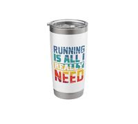 Running is All I Really Need Motivational Quote Stainless Steel Insulated Tumbler