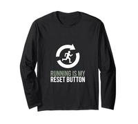 Running is My Reset Button Runner Motivation Quote Long Sleeve T-Shirt