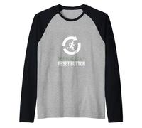 Running is My Reset Button Runner Motivation Quote Raglan Baseball Tee