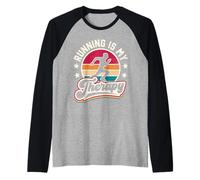 Running is My Therapy Raglan Baseball Tee