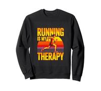 Running Is My Therapy Retro Running Jogging Sweatshirt