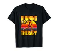 Running is My Therapy Retro Running Jogging T-Shirt