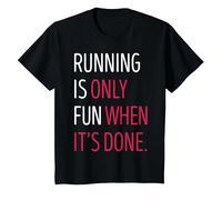 Running is Only Fun When It's Done T-Shirt, Youth, Black, Large